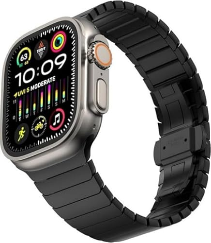 Original Titanium Armband kompatibel med Apple Watch Ultra/Ultra 2 49mm 46mm 45mm 44mm 42mm 41mm 40mm 38mm, Herr Dam Rostfritt Stål Metal Armband för iWatch Ultra/Ultra 2, SE/10/9/8/7/6/5/4/3/2/1