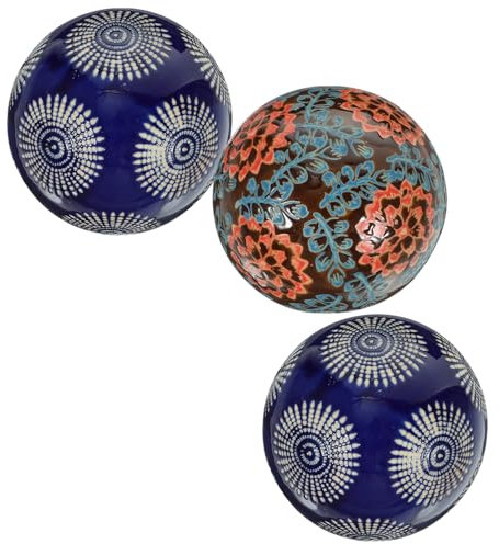 IMIKEYA 3 Stück Porzellan-Kugeln Dekorative Kugeln Schwimmende Keramik-Kugeln Kugeln Als Mittelstück Kugel 10 cm Für Schüssel Vase Körbe Geschirr Aquarium Heimdekoration