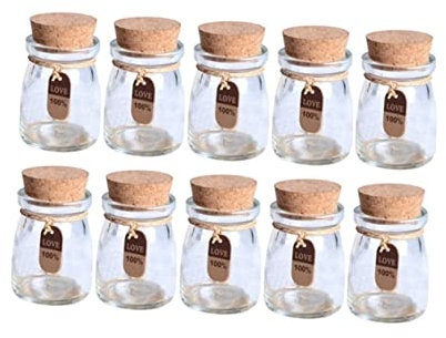 Cabilock 10piezas Frascos De Vidrio Para Recuerdos Botellas Diy Frascos Miel Botellas Boticario Con Etiquetas y Cuerda