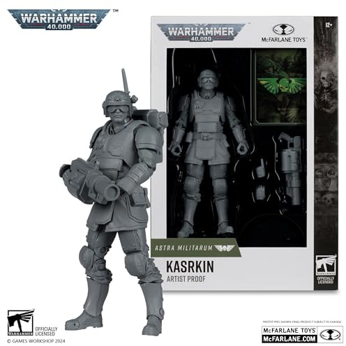 Bizak McFarlane 64380962 Figurine Astra Militarum Karski Artist Proof de Warhammer 40000 Jeu vidéo en Ligne Sculpture à Peindre articulée de 18 cm Wave 9