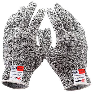 WQZStar Schnittschutzhandschuhe, 1 Paar Schnittschutzhandschuhe, Lebensmittelhandschuhe, Schälhandschuhe, Handschutz, Sicherheitsarbeitshandschuhe (Größe: Klein) (S)