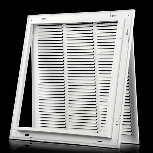 18x18 Return Air Grill [Duct Opening Size],Return Air Vent Cover for Sidewall and Ceiling,Steel Return Air Grill Removable Face/Door for 1-inch Filters(18W x 18H [Duct Opening])