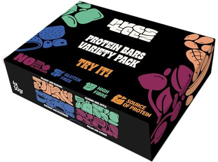 Presteez Gut Friendly Energy Bars - No Added Sugar or Sweeteners, Gluten Free, High Fibre, Protein Enhanced Healthy Snacks, 10g Protein, 6.7g Fibre, 50g, 4 Pack