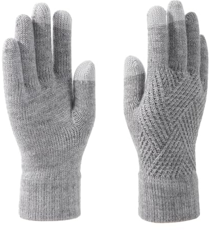 Cadimus Handschuhe Damen Herren，Thermo Handschuhe Winter，Handschuhe Touchscreen，Strickhandschuhe Winter Warm，Outdoor-Sport Reiten Warme, verdickte Handschuhe，Wintergeschenk-hellgrau