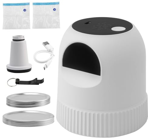 Felenny Electric Electric Vacuum Sealer for Mason Jars, 3 in 1 Vacuum Sealer Kit Automatic Vacuum Sealer Compatible with Vacuum Bags, Wide Mouth and Regular Mouth Mason Jars Vacuum Sealing Machine