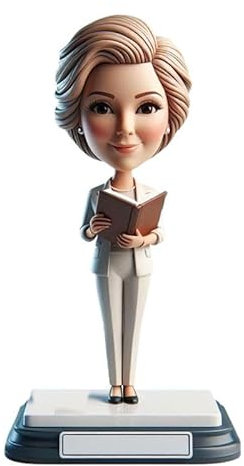 mydedor Individuelle Wackelkopf-Figur, individuelle Puppe, Lehrerin, benutzerdefinierter Wackelkopf, Wackelkopf-Figuren, handgefertigt, personalisierte Skulptur, Geschenk für Frauen