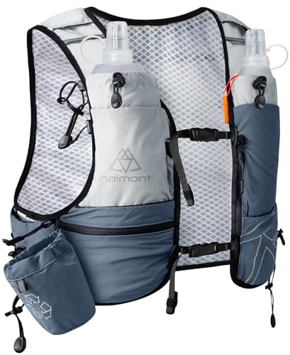 Haimont Hydration Running Vest mit Wasserflaschen für Frauen Männer, verstellbare leichte 8L Wasser-Rucksack mit weichen Flaschen für Trail Running