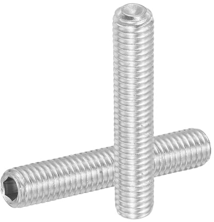 PATIKIL 6 Stück Madenschraube M8 x 45mm, 304 Edelstahl Madenschrauben Set für Türklinken Halterung Möbel Lampen Wasserhahn Reparaturen, Silber Innensechskant Gewindestifte Schrauben Set