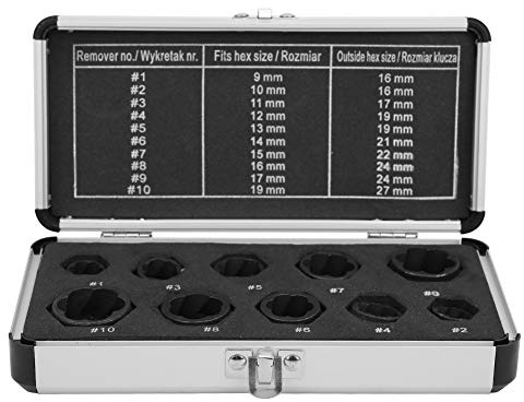 Kit de 10 boulons en acier de haute qualité, ensemble d'extracteurs de goujon d'écrou endommagé, système métrique, facile, robuste et durable, remplacement exceptionnel pour les anciens ou endommagé