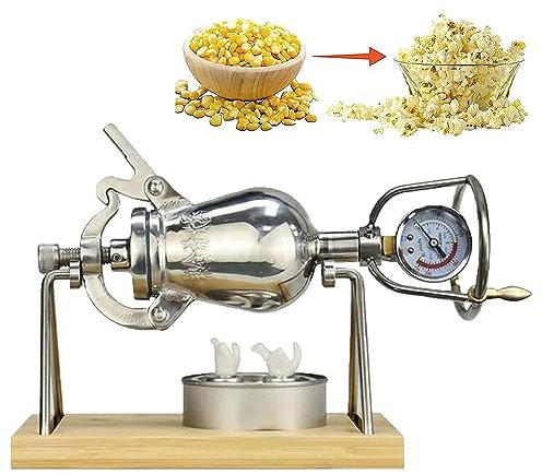 CHENLIU Machine à Pop-Corn Vintage, Petite Machine à Pop-Corn en Acier Inoxydable 304, amplificateur de Grains en Acier, Mini-Pop-Corn nostalgique Vintage, fête de Famille Amusante