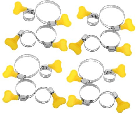 POPETPOP 16pcs Adjustable Clamp Hose Clamps Stainless Steel Thumb Screw for Plumbing Automotive Use Water Hose Repair Tool