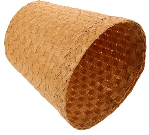 Cabilock Poubelle En Bambou Tressé Polyvalente 25 l Naturel Panier De Rangement Solide Panier De Style Pastoral Pour Maison Bureau Décoratif