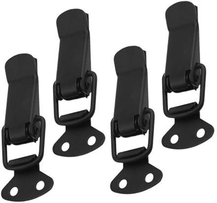 Homoyoyo 4ensemble Loquet à Bascule Noir Avec Vis Pour Portes Fenêtres Armoires Et Coffres Fermeture à Tension Robuste Et Sécurisée Fer Pour Usage Domestique Et Professionnel