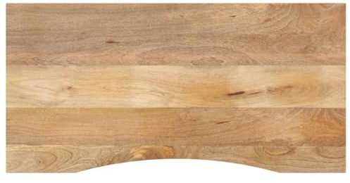 QJBSAVVA Piano di appoggio 140 x 50 x 2,5 cm, in legno massello di mango con venature del legno rustico, per scrivania, tavolo da pranzo, cucina, ufficio e esterno bistro Dining