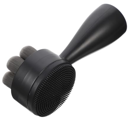 ULTECHNOVO Brosse Nettoyante Visage Silicone Double Face Noire Compacte Exfoliante Douce Pour Soins Quotidiens Visage Support, Usage Femme Voyage