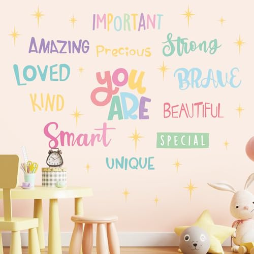 SHUCHING Pegatinas de Pared Niña Frases Motivadoras | Vinilo Adhesivo Pared Decorativos para Juvenil Dormitorio Infantile Habitación Niña