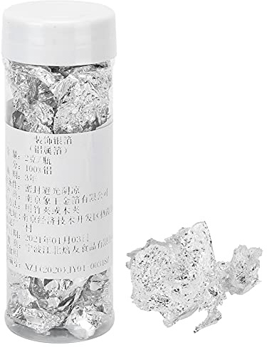 Flocons de feuilles d'argent comestibles, 2g, pour la cuisson des gâteaux et du chocolat, décoration artisanale et artistique
