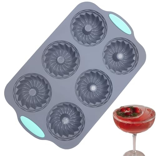 Silicone Moulds for Baking, 6 Cavity Nonstick Bagel Wreath Round Cube Tray, Donut Pan, Baking Maker for Muffin, Cupcake, Biscuit, Gift for Mother's Day(Size A)