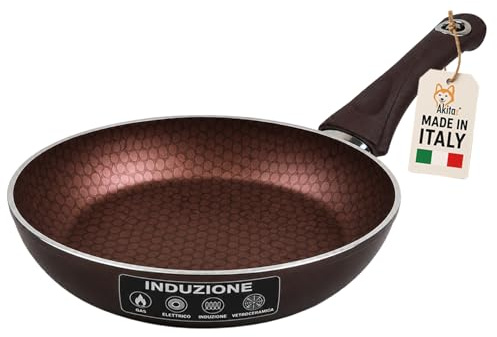 AKITAInk Padella Antiaderente Nido d'Ape 32 cm Induzione | Alluminio, Rivestimento Antigraffio, Disponibile in 20, 24, 28 cm