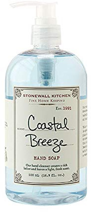 Stonewall Kitchen Coastal Breeze Hand Soap, Enriched with Vitamins, Beautiful Container with Pump, 16.9 Ounces