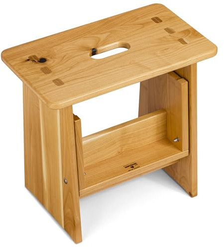 Schreinerei Hartmann Tritthocker GÜNTHER (Kernbuche) – Tritthocker, Sitzhocker Holz, stabil in Massivholz, für Kinder und die ganze Familie