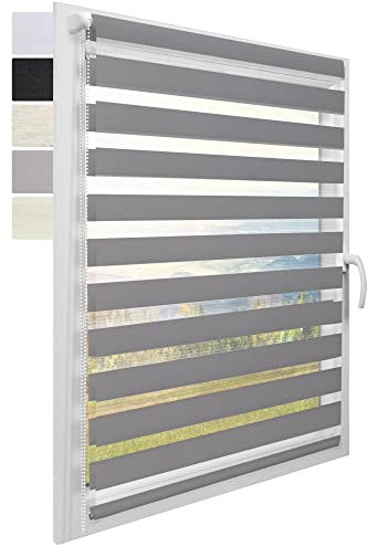 Sol Royal Doppelrollo 120 cm breit DL2 – Doppelrollo Klemmfix ohne Bohren 120x150 cm – Fensterrollo Innen Rollos für Fenster ohne Bohren – Sicht & Sonnenschutz Duo Rollo Fenster Rollos für Innen Grau