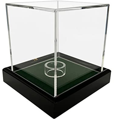 LL-Golf Universal Acryl Vitrine 10x10x10cm / Showcase / Display case / Schaukasten mit grünen Samt z.B. für Tennisball, Baseball, Billard Kugel, Golfball, Minifiguren, Modelle, Uhr