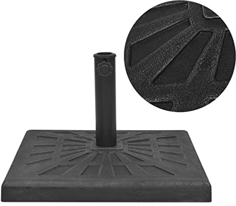 vidaXL Parasollfot harts kvadratisk svart 12 kg