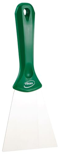 Vikan 40092 handskrapa i rostfritt stål, grön, 230 mm längd, 100 mm bredd, 22 mm höjd