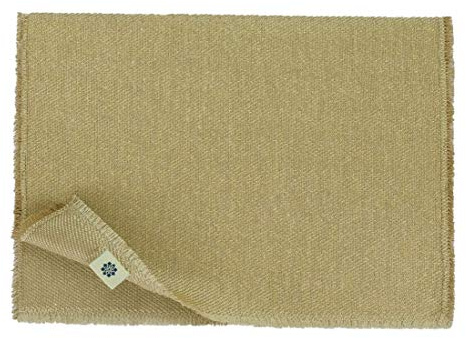 Linen & Cotton Tischsets Platzsets Stoff Tischmatte Aurum -74% Leinen, 26% Baumwolle, Beige Gold (30 x 45cm, 2 Stück) Rechteckig Platzdeckchen Tisch Matten für Home Küche Esstisch Hochzeit Restaurant