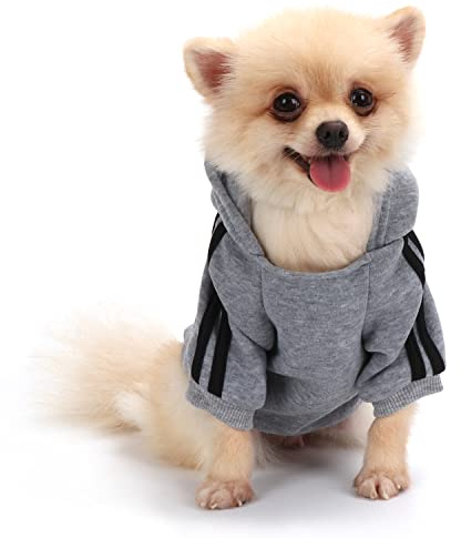 Hundemantel Hund Hoodies Kleidung, Pet Puppy Katze Niedlicher Baumwoll Warm Hoodies Coat Pullover(Grau, XS)