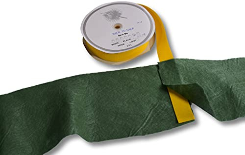 1 x Rolle AGRIplus Hakenklettband für Strohvlies/Heuvlies oder sonstige Abdeckvliese - Gelb (Doppelseitiges-Hakenklettband, 50 mm Breite - 12,5 m Länge)