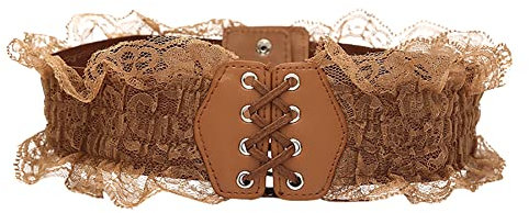 ISAKEN Spitze Taillengürtel Damen Wickelgürtel Bindegürtel Breiter Frau Vintage Taille Gürtel Cinch Gürtel Wickelgürtel Retro Taillengürtel für Kleid Hemden Mantel