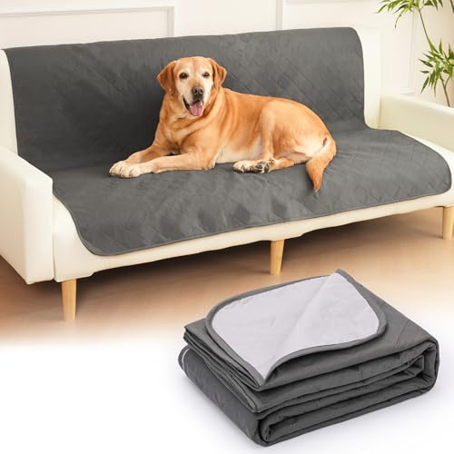 HezzLuv Copridivano & Copriletto Impermeabile per Cani, Coperta per Cani e Tappetino per Gatti per Divano, Letto, Lavabile Coperta per Animali Domestici, Ideale per Cani Grandi/Piccoli, 203x152cm