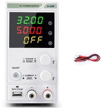 DELURA DC power supply Laboratory DC Power Supply Unit Adjustable 4 Digit Mini Lab Bench Power Supply Source Memory Function Voltage Regulator Multi protection (Color : SS-305MF)
