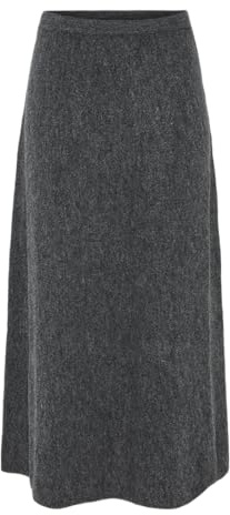 PIECES PCPIKO HW ANK - Falda de Punto BC, Gris Oscuro, L