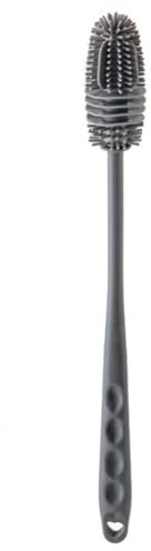 EYAKEG Silicone Soft Bristle Water Bottle Cleaner Brush with Extra Long Handle for Flasks, Tumbler, Glassware, Sports Bottles, Baby Bottles, Vases, Narrow Neck, Gray