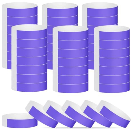LICQIC Event Wristbands, Party Wristbands, 100 Pcs Purple | Waterproof Wristbands Suitable for Event Parties Concerts Water Parks
