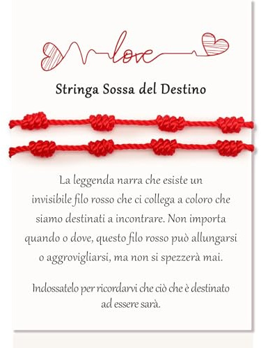 XIANGLONGY 2 Pezzi di Filo Rosso del Destino, Braccialetti Rossi Regolabile, Bracciale Filo Rosso del Destino, Amuleto Della Possessione, Unisex, Comodo da Indossare, Alla Moda e Versatile