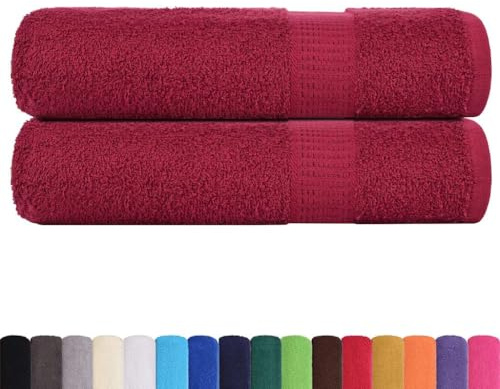 vidaXL Essuie-Mains FROGN 2 pcs Bordeaux 50x100 cm 360 g/m² 100% Coton, essuie-Mains, Serviette de Bain, Ensemble de Serviettes de Bain, Serviette