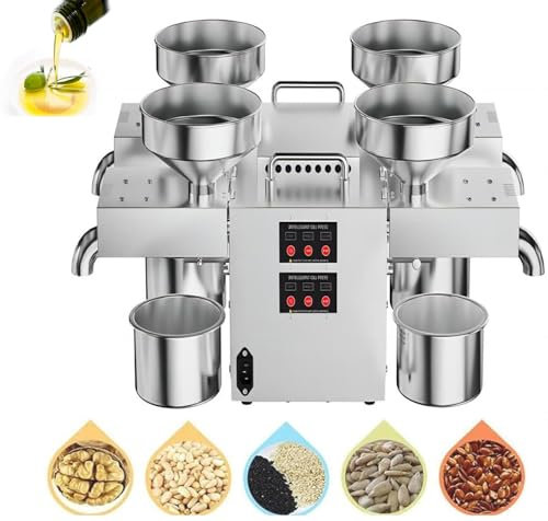 Oil Press 2400w Hot/Cold Electric Automatic Oil Press for Peanut,Sesame,Sunflower Seeds,Coconut Soybean Oil Extraction Machine Organic Oil Press for Home and Kitchen