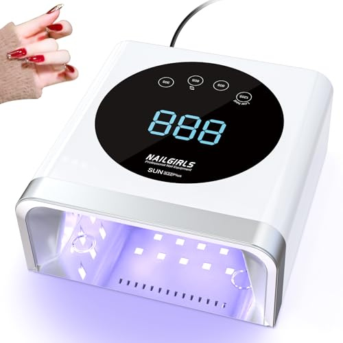 Nailgirls LED UV Lampe Nägel, 150W Nageltrockner, 30/60/90/120s Timer, LCD Display LED Lampe für Gelnägel, Abnehmbare Metallgrundplatte, Lamp Nägel für Gelnägel Finger Zehennagel, Geschenk für Frauen