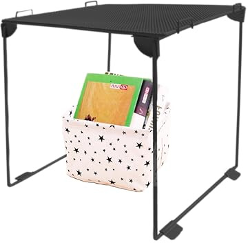 Dizgyuwei Spind-Organizer-Regal mit Aufbewahrungskorb, Netz-Schließfach-Regal für Spind-Dekoration, Schulbedarfs-Zubehör-Set, ideales Schließfach für Schule, Fitnessstudio, Arbeit, Zuhause (schwarz)