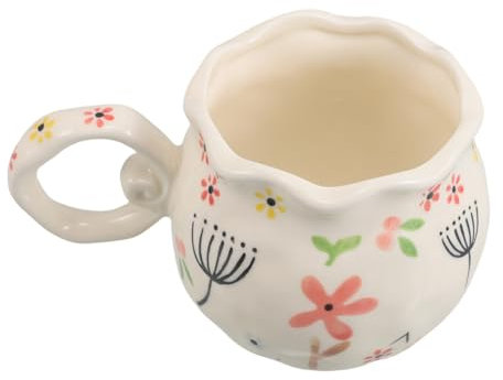 Luxshiny Taza De Café De Cerámica Con Diseño De Flor Taza Creativa Para Té Para Lavavajillas Para Desayunos