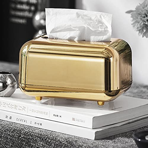 Goldene Taschentuchboxen, Serviettenhalter, itchen Taschentuchbox, Papierkoffer, Organizer, Badezimmer, luxuriöse Feuchttücher-Aufbewahrungsbox (Gold)