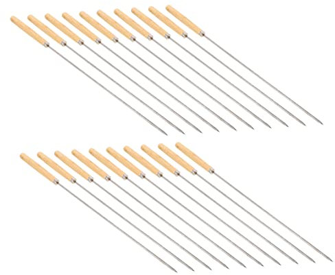 Toyvian 20piezas Brochetas De Barbacoa Mango De Madera Brocheta Para Asar Para Barbacoa Útil Para Picnic y Fiestas