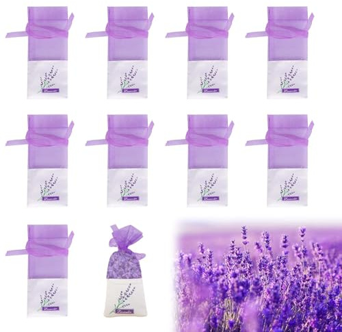 10 Pcs Empty Lavender Bags, Muslin Empty Sachets Bag, Purple Drawstring Lavender Sacks, Small Organza Gauze Bag, Closet Cupboard Drawers Fragrance, Storage Scented Smell