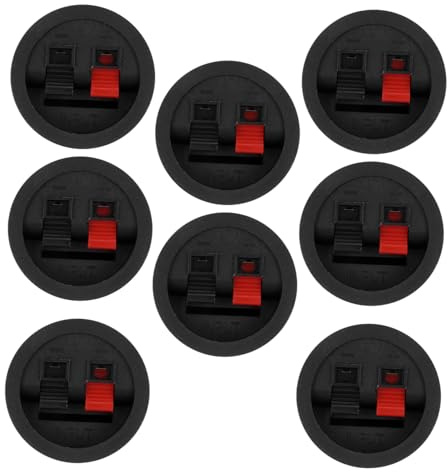 HOMSFOU 8pcs Speaker Wire Terminal Connectors round Speaker Terminal Cup Clips Clip