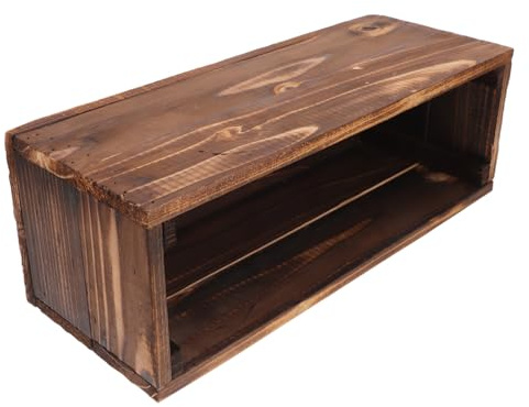 NUOBESTY Jardinera de Madera Carbonizada Resistente la Intemperie Caja Rectangular para Plantas y Verduras Macetero Extra para Exterior y Balcón Decoración Rústica para Jardín
