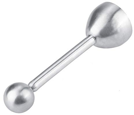 Ailgely Tagliauova in Acciaio Inossidabile, Rompiuovo Antiruggine con Sfera a Gravità, per Uova Piccole, Medie e Grandi, Acciaio Inossidabile Lavabile in Lavastoviglie con Copriuovo